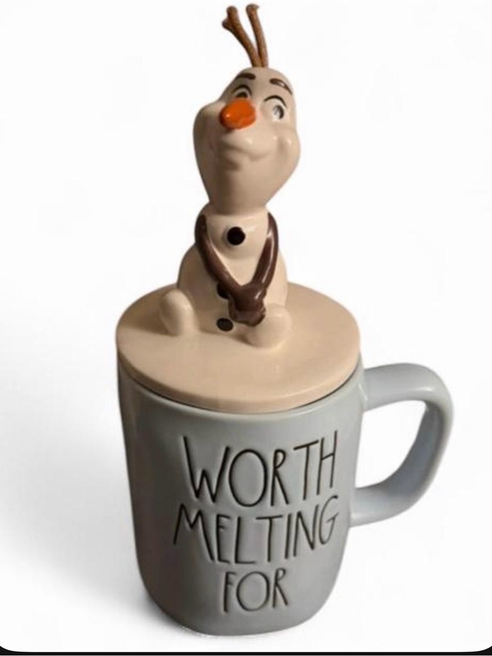 Disney Rae Dunn Olaf Ceramic Mug with Lid